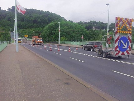 So wird der Arbeitsbereich abgesichert. - Foto: Freigegeben - Stadt Koblenz